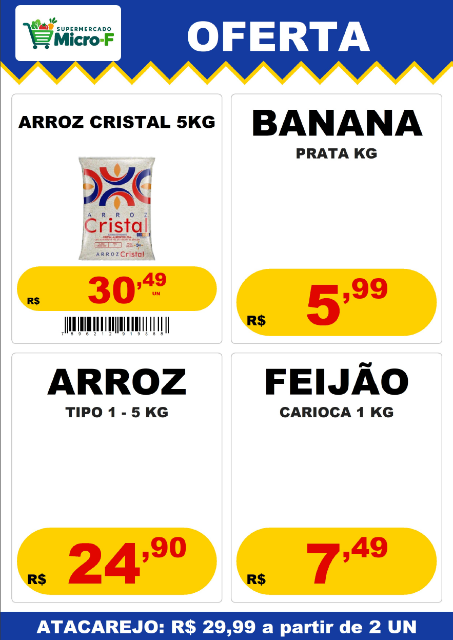 Exemplo de tabloide com quatro ofertas criado no MFCartaz